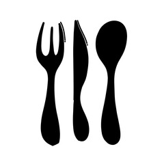 fork, knife, spoon, cutlery doodle vector icon. Drawing sketch illustration hand drawn line eps10