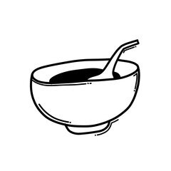 bowl doodle vector icon. Drawing sketch illustration hand drawn line eps10