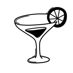 Cocktail doodle vector icon. Drawing sketch illustration hand drawn line eps10