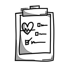 Check list doodle vector icon. Drawing sketch illustration hand drawn line eps10