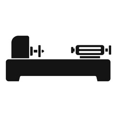 Factory lathe icon, simple style