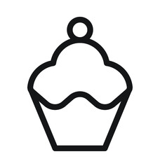 Cupcake Vector Outline Icon