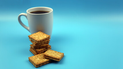 Cup of coffee and biscuit