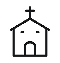 Church Vector Outline Icon