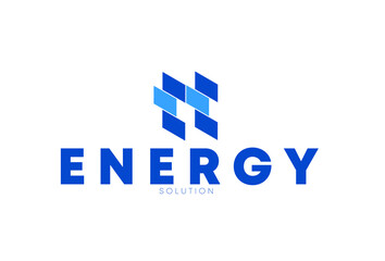Letter E, Solar Energy Logo Design Template
