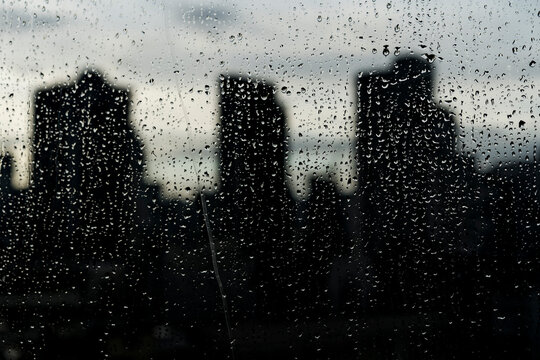 Drops of water on a glass, Copy space.