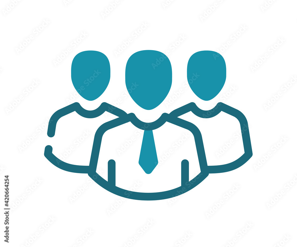 Aufkleber team leader group single isolated icon with solid line and dash style