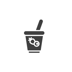 Fruit yogurt cup vector icon