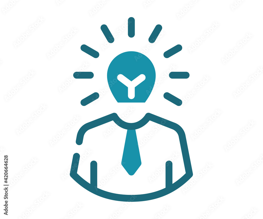 Poster creative bulb idea single isolated icon with solid line and dash style