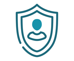 protection employee insurance single isolated icon with solid line and dash style