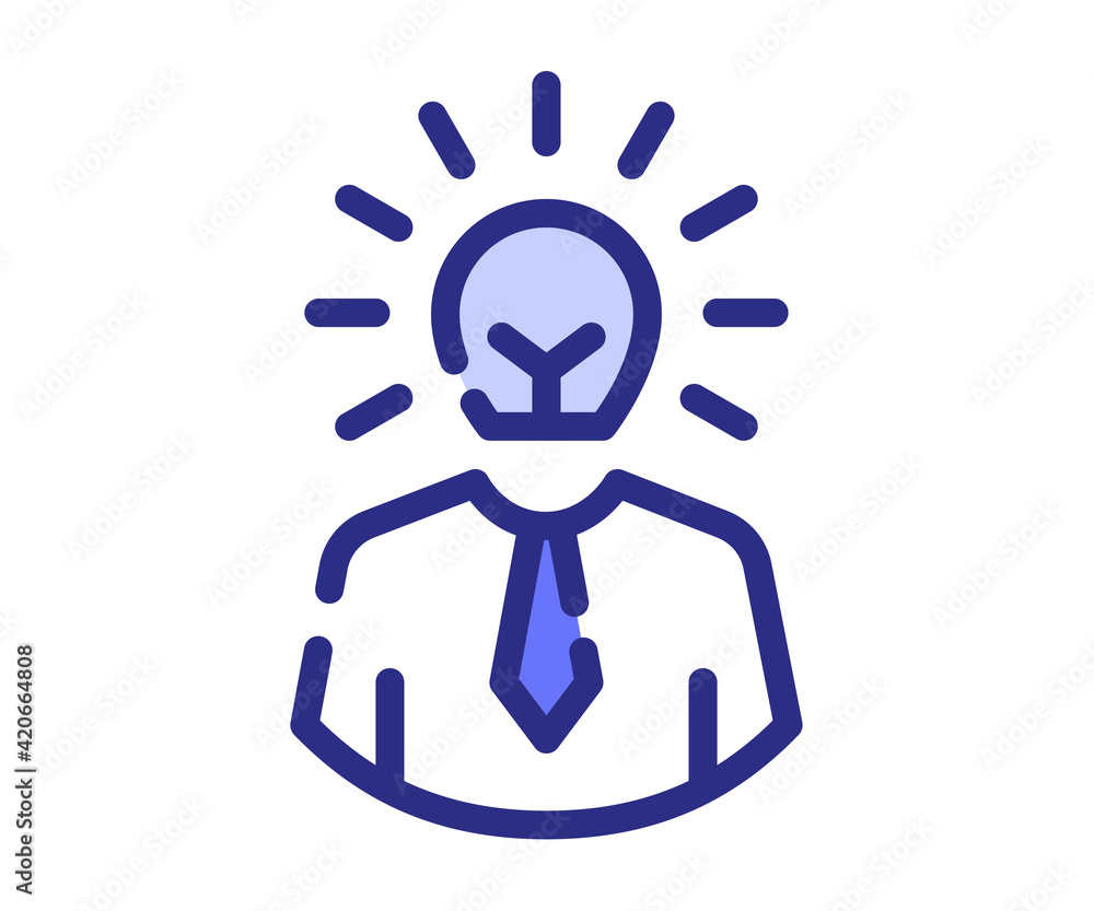 Poster creative bulb idea single isolated icon with dash or dashed line style