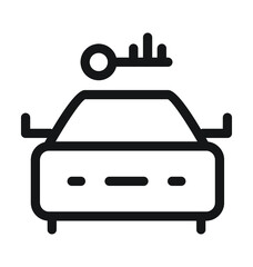 Rent a Car Vector Outline Icon