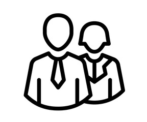 team couple consultant single isolated icon with outline style