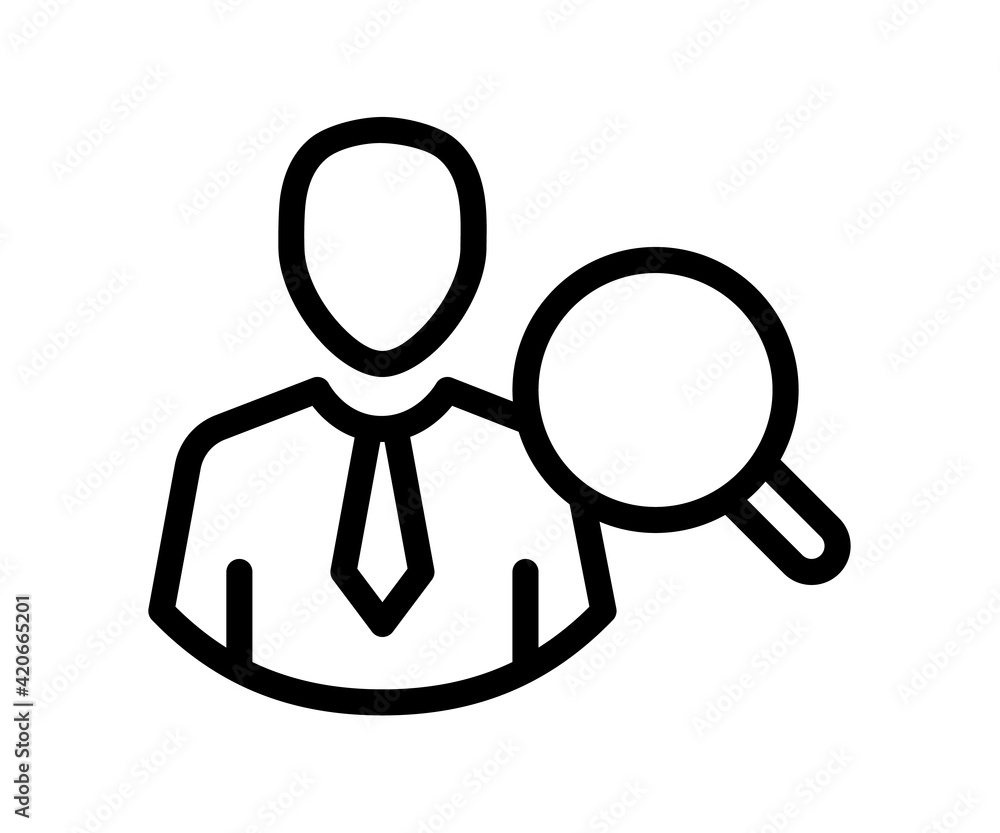 Poster find hiring employee single isolated icon with outline style