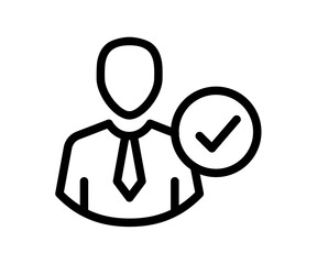 check profile user single isolated icon with outline style