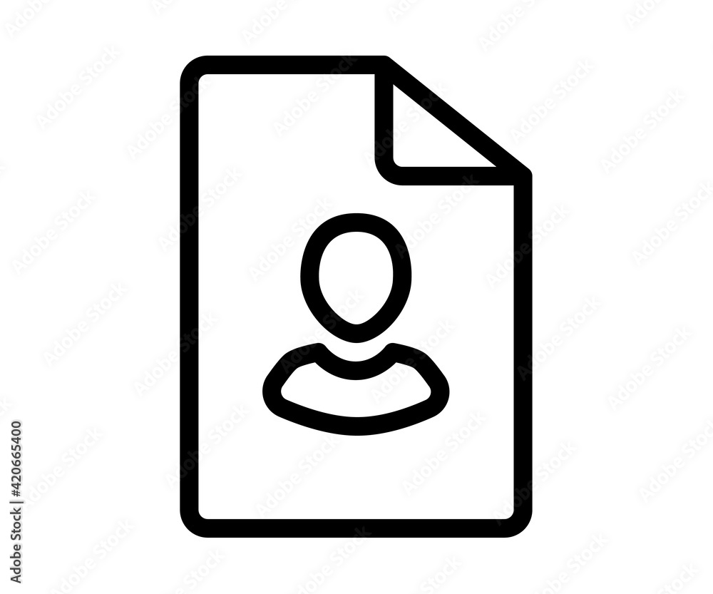 Poster file personal user single isolated icon with outline style