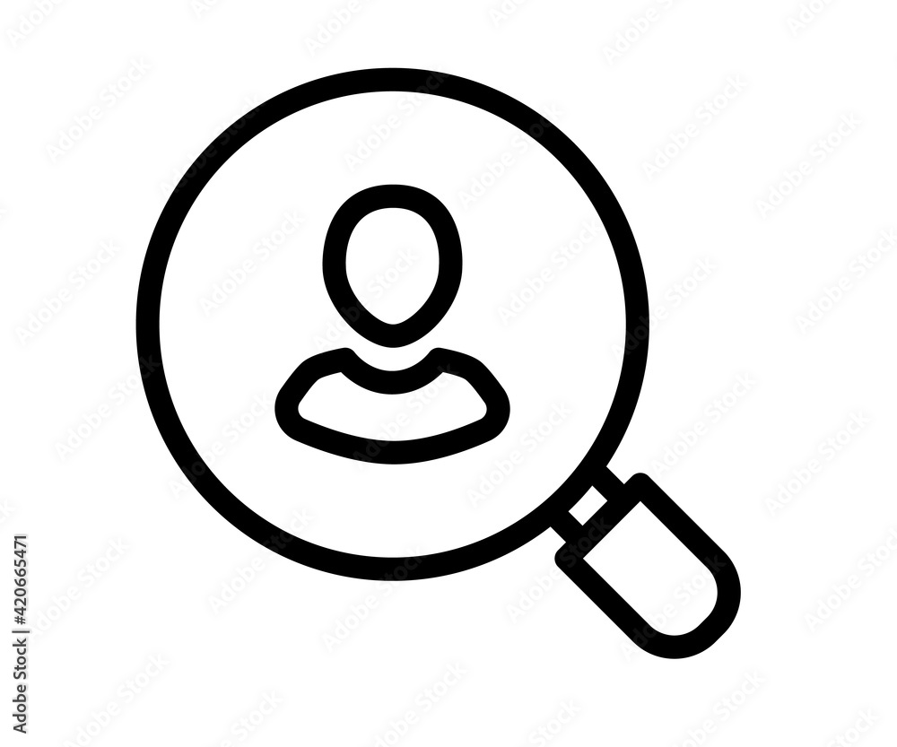 Poster hiring find user single isolated icon with outline style