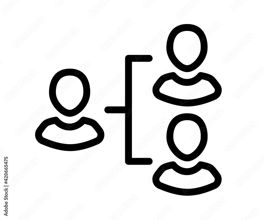 Poster leader branch team single isolated icon with outline style