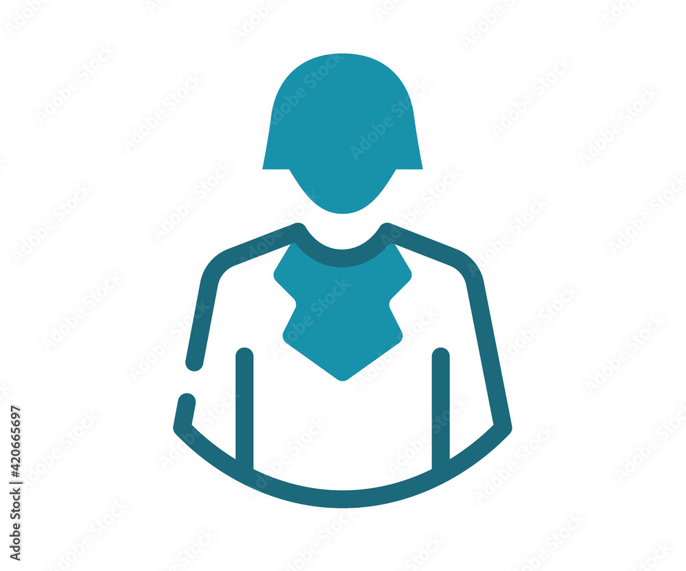Poster woman user profile single isolated icon with solid line and dash style