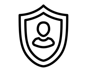 protection employee insurance single isolated icon with outline style