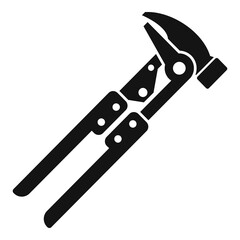 Tire fitting pliers icon, simple style