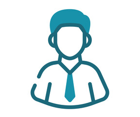 businessman employee worker single isolated icon with solid line and dash style