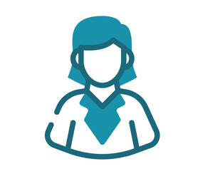 businesswoman employee worker single isolated icon with solid line and dash style
