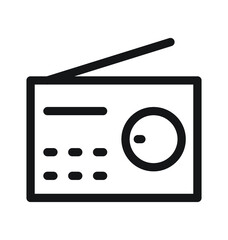 Radio Line Vector Icon