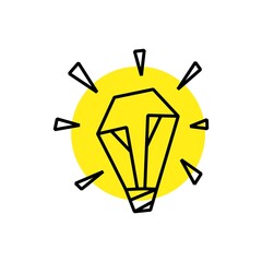 bulb lamp idea think geometric polygonal logo vector icon illustration