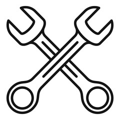 Tire fitting keys icon, outline style