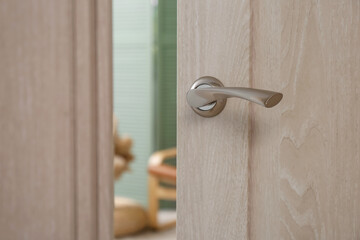 View of living room through open door