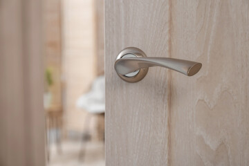 View of living room through open door