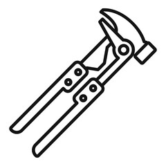 Tire fitting pliers icon, outline style