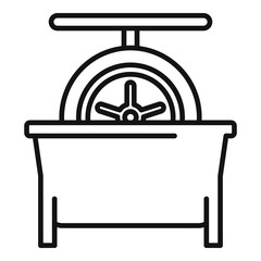 Tire fitting calibration icon, outline style