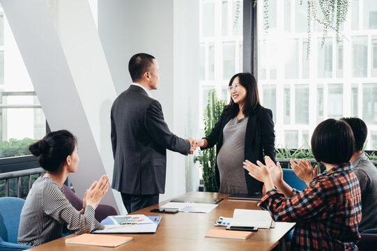 Asian people working in office