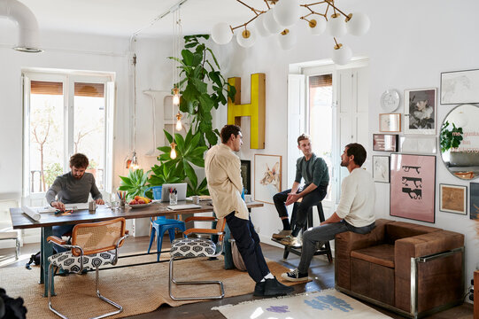 Designers talking in their modern office
