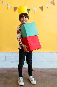 Cheerful kid having fun during party