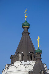 black domes of an orthodox church