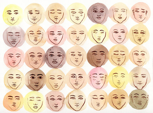 Different faces art