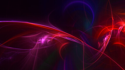 3D rendering abstract multicolor fractal light background