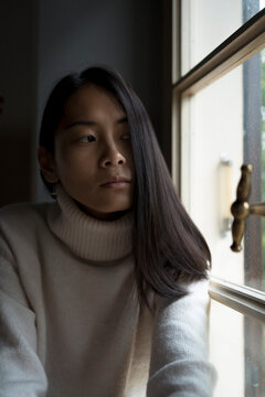 Asian woman at home during lockdown