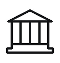 Court Building Line Vector Icon