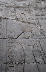 Hieroglyphs at the famous temple of Karnak. Egypt