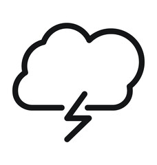Thunderbolt Line Vector Icon