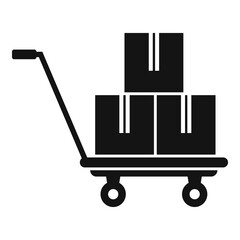 Parcel cart icon, simple style