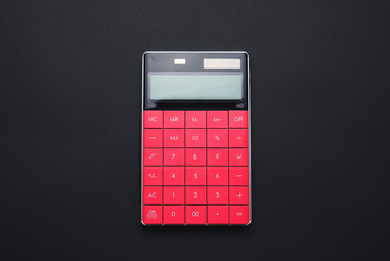 Modern calculator on dark background