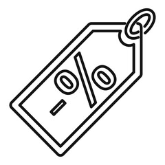 Sale price tag icon, outline style