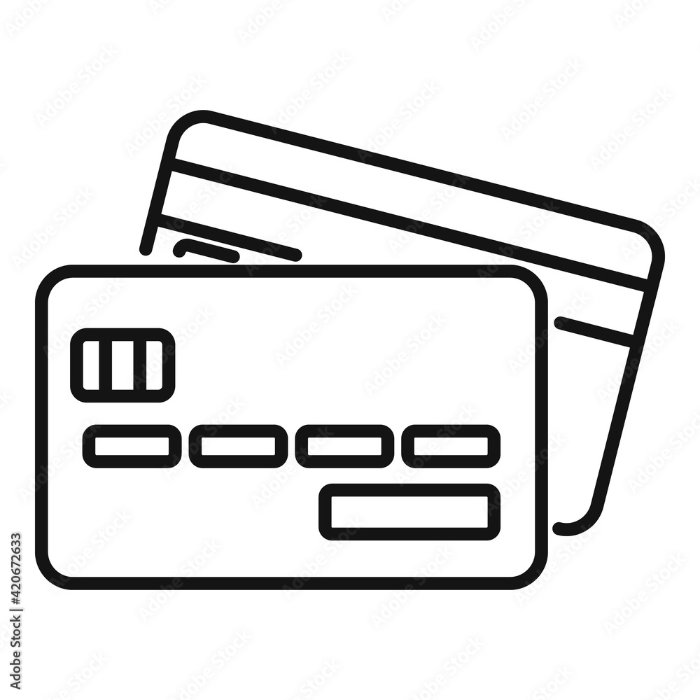 Wall mural credit cards icon, outline style