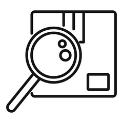 Search parcel icon, outline style
