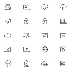 Computing icons set vector graphic illustration